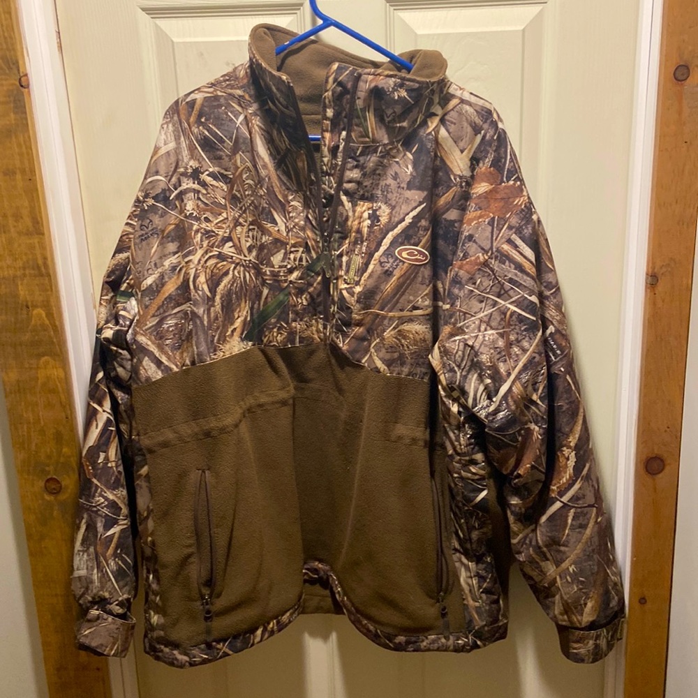 Drake real tree max-5 camo pullover great shape XXL